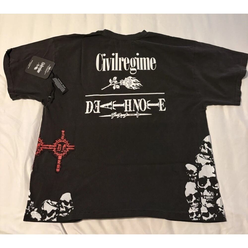 Civil Regime x Death Note Light Side By Side Tee Shirt Men’s Medium NWT - Picture 2 of 2